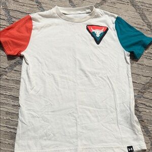 Under Armour Kids Shirt with Red and Teal Sleeves